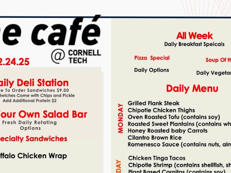 Sponsored Post – The Roosevelt Island Café At Cornell Tech Is Open For Breakfast & Lunch With Daily Specials, Salad Bar, Coffee, Smoothies, Ice Cream, Wifi For Your Laptop & Much More – How Are We Doing? Send Your Feedback By Email Too